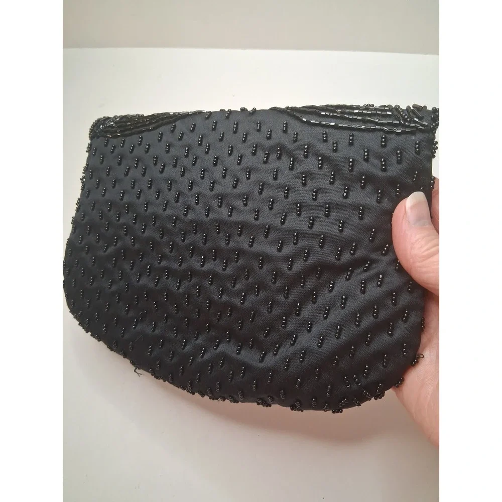 Carla Marchi Black Beaded Shoulder Evening Bag 9